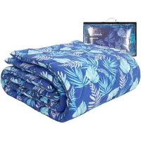 HappyBed Blue leaves 260x220 - Wasbaar dekbed zonder overtrek - Bedrukt dekbed zonder hoes