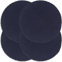 vidaXL Placemats 4 st rond 38 cm katoen effen marineblauw