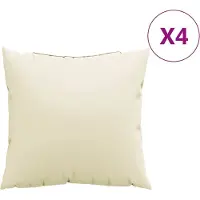 vidaXL Bankkussens 4 st 40x40 cm stof crèmekleurig