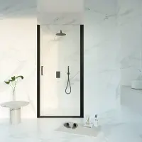 FortiFura Galeria Douchedeur - 80x200 - Profiel - veiligheidsglas - anti kalk - mat zwart SW1122480