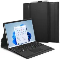 Spigen Stand Folio Hoes Geschikt voor Microsoft Surface Pro 8 - Book Case met Standaard - Zwart