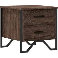 vidaXL Nachtkastje 40x41x40 cm bewerkt hout bruin eikenkleurig