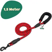 Mister Mill Reflecterende Hondenriem 150 cm - Rood - Honden Riem - Hondenlijn - Honden Lijn