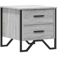 vidaXL Nachtkastje 40x41x40 cm bewerkt hout grijs sonoma eikenkleurig