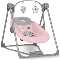 Sans marque Otto Wipstoel, Schommelstoel kinderen van 0 tot 9kg, Natuurgeluiden 5 Schommelsnelheden Speelgoed, hoofdkussen, Timer, Stille Opvouwbaar en draagbaar 5punts gordels USB-stroomkabel (PINK)