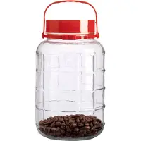 Urban Living Voedsel opslag container - glas - 8 liter - afsluitdop en draag hengsel - transparant - voorraadpot