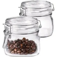 Bormioli Rocco Voorraad/weckpot - 2x - glas - transparant - 10,5 x 10 cm - 500 ml