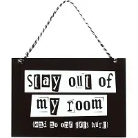 Something Different - Stay Out of My Room Decoratief bord - Zwart/Wit