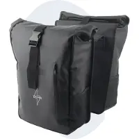 Voltano Dubbele Fietstas Rolltop - Zwart - 48 Liter - 100% Waterdicht