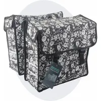 Voltano Dubbele Fietstas Midnight Blossom - 38 Liter - Waterdicht Polyester