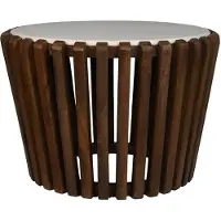 HSM Collection Bijzettafel Mango/Marmer Wit Ø60cm