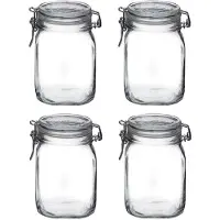 Bormioli Rocco Weckpot/inmaakpot - 14x stuks - 1L - glas - met beugelsluiting - luchtdicht