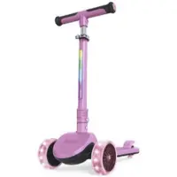 Zinc 3 Wheeled Folding Led Shine Scooter Roze Kinderen