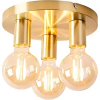 QAZQA Smart plafondlamp goud rond incl. 3 Wifi G95 - Facil