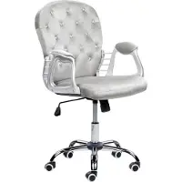 Beliani PRINCESS - Bureaustoel - Roze/Kristal - Fluweel