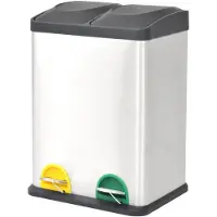The Living Store Recycle Pedaalemmer - 41 x 34.5 x 56.5 cm - Roestvrijstalen behuizing