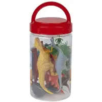 Ravensden Speelgoed emmer met mini dino figuurtjes 12 delig - Speelfigurenset