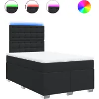 vidaXL - Boxspring - met - matras - kunstleer - zwart - 120x200 - cm