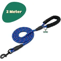 Mister Mill Reflecterende Hondenriem 2 Meter Marine Blauw - Honden Riem - Hondenlijn - Honden Lijn