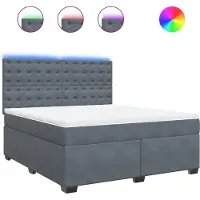 vidaXL Boxspring met matras fluweel donkergrijs 180x200 cm