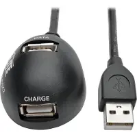 Eaton Tripp-Lite U024-005-DSK2 2-Port USB 2.0 Desktop Extension Cable (M/2xF), 5 ft. TrippLite