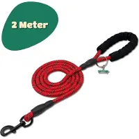Mister Mill Reflecterende Hondenriem 2 Meter Rood - Honden Riem - Hondenlijn - Honden Lijn