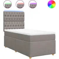 vidaXL Boxspring met matras stof taupe 90x190 cm