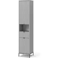 Vicco Badkamerkast Eliza Grijs 40 x 190 cm met deuren en lade, Model 40694