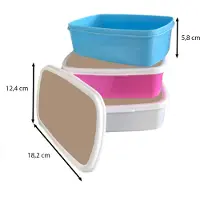 MuchoWow Broodtrommel Wit - Lunchbox Bakery brown - Interieur - Aardetinten - Brooddoos 18x12x6 cm - Brood lunch box - Broodtrommels voor kinderen en volwassenen