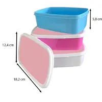 MuchoWow Broodtrommel Roze - Lunchbox Roze - Kleuren - Interieur - Effen - Kleur - Brooddoos 18x12x6 cm - Brood lunch box - Broodtrommels voor kinderen en volwassenen