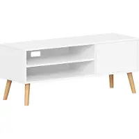 Hoppa! TV-kast lowboard tv-kast voor tv's tot 55 inch 120 cm lang tv-standaard voor woonkamer industrieel design wit LTV120T46