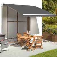 The Living Store Luifeldak - Vangsdoek Luifel - Vervangingsdoek voor luifel 4x3,5 m antracietkleurig - Parasol - Zonwering - Buitendoek