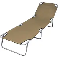 The Living Store Inklapbaar Ligbed - Campingbed - 189x58x27cm - Taupe