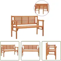 The Living Store , inklapbare tuinbank, 120 cm, massief eukalyptushout
