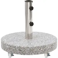 The Living Store Parasolvoet - Graniet - 30 kg - Grijs - Diameter 45 cm