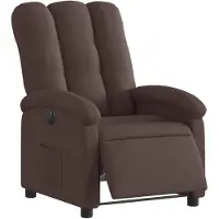 vidaXL Fauteuil verstelbaar elektrisch stof donkerbruin