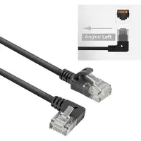 ACT UTP CAT6a slimline netwerkkabel | haaks (links) / recht | LSZH | zwart | 2 meter