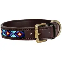 Kentucky Dogwear - Hondenhalsband - Handgeknoopte Parels - Blauw - Maat L - 62cm - Hondenriem