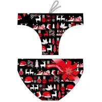 Turbo Christmas Swimming Brief Zwart 5-6 Years Jongen
