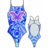 Turbo Butterfly Star Swimsuit Blauw 4XL Vrouw