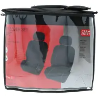 Carpoint Stoelhoesset 'Velours' zwart/grijs, 4-delig