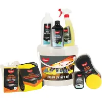 Valma Poetsemmer - 8 delig - Wash & Shine - Insect free - Plastishine - Easygrip Jumbo Spons - Insecten spons - Dashboard Shine spons - Softfibre finishing doek - Detailing applicator pad
