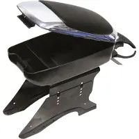 Carpoint Armsteun Universeel – Zwart/Chroom – Met Opbergruimte & Bekerhouder – Verstelbaar – Comfort Upgrade