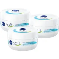 Nivea Soft Bodycrème - Crème voor Lichaam en Gezicht - Hydraterende Gezichtscrème - Voordeelverpakking - 3 x 200 ml