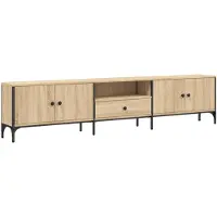 vidaXL Tv-meubel met lade 200x25x44 cm bewerkt hout sonoma eikenkleur