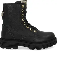 Red-Rag leren veterboots zwart Meisjes Leer Effen - maat 33