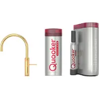 Quooker Fusion round met PRO3 boiler met PRO3 boiler en CUBE reservoir 5-in-1 kokend water kraan Goud