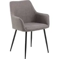 Ebuy24 Eetkamerstoel Lizzy - taupe stof