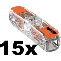 Wago 15x originele verbindingsklem 1-VOUDIG | Voor 0,2-4 mm² draad | 15 stuks | Doorvoerconnector