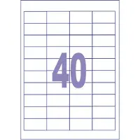 Kangaro etiket - injet/laser/kopieer - 48,5x25,4mm - 100 vel - 40 stickers per vel